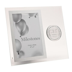Стъклена рамка Milestone с метална значка “30“, 10 х 15 см