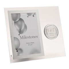 Стъклена рамка Milestone с метална значка “60“, 10 х 15 см