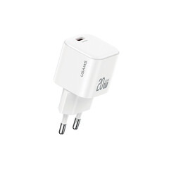 Бързо зарядно устройство USAMS CC260 20W GaN Mini Fast Charger, бяло