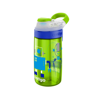 Детска бутилка за вода Contigo Gizmo Sip, зелена с роботи