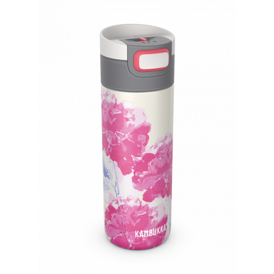 Термочаша ​от неръждаема стомана Kambukka Etna с термокапак 3 в 1 Snapclean®, 500 мл, розови цветя
