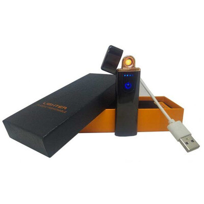 Запалка USB FM-2157, тъч скрийн, Lava Slim, черна