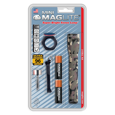 Фенер Mini MAGLITE® 2-Cell AA, филтри, камуфлаж, блистер