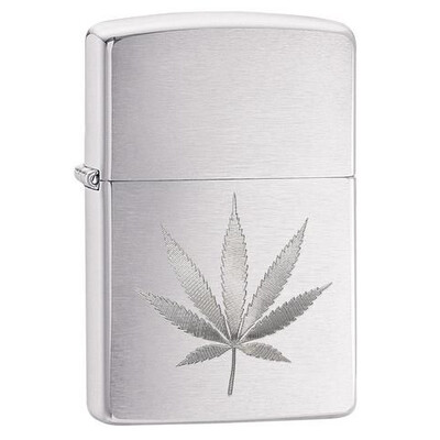 Запалка Zippo, Chrome Marijuana Leaf Design