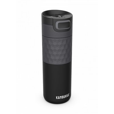 Термочаша ​от неръждаема стомана Kambukka Etna Grip с термокапак 3 в 1 Snapclean®, 500 мл, Black Steel
