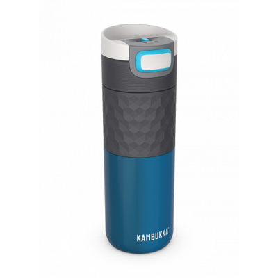 Термочаша ​от неръждаема стомана Kambukka Etna Grip с термокапак 3 в 1 Snapclean®, 500 мл, син океан