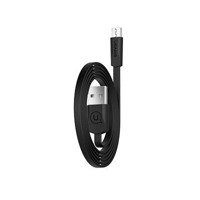 Кабел Usams U2 Micro Flat Data 1.2м,черен