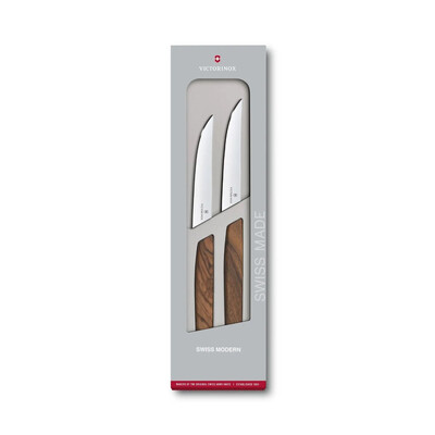 Комплект ножове за стек Victorinox Swiss Modern, два броя, 12 см, орех