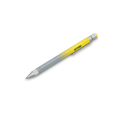 Многофункционална метална химикалка TROIKA CONSTRUCTION, жълта/сива