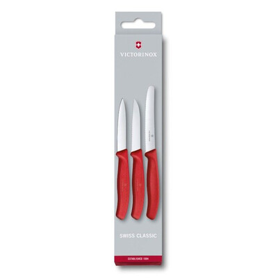 Комплект Victorinox Swiss Classic Paring Knife Set, три ножа, червени