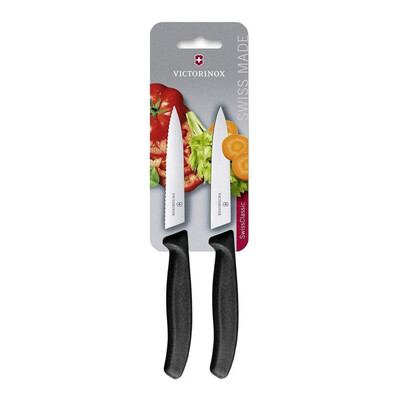 Комплект два ножа за плодове и зеленчуци Victorinox Swiss Classic,10 см, черни