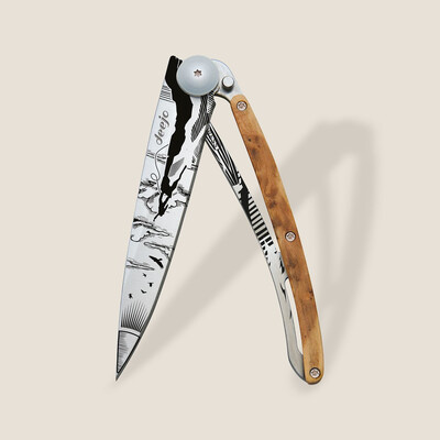 Джобен нож Deejo 37g, Juniper wood / Climbing