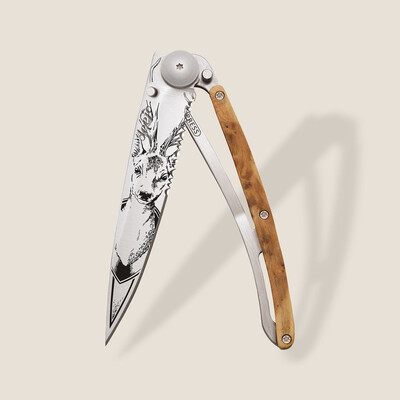 Джобен нож Deejo 37g, Juniper wood / Deer