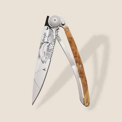 Джобен нож Deejo 37g, Juniper wood / Trout