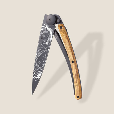 Джобен нож Deejo 37g, Olive wood / Gemini