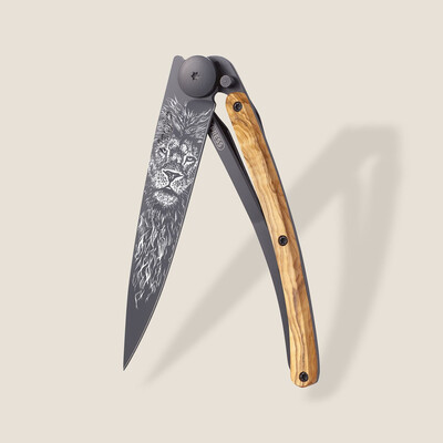 Джобен нож Deejo 37g, Olive wood / Leo