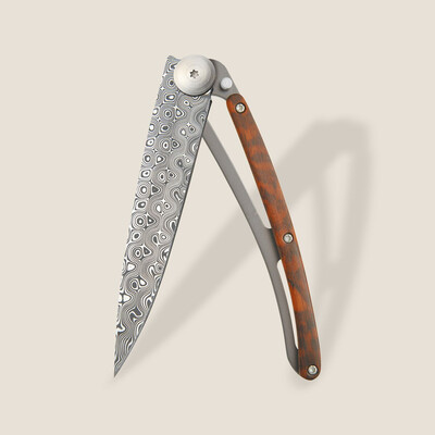 Джобен нож Deejo Damascus, 37g Snakewood
