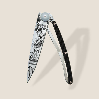 Джобен нож Deejo 37g, Carbon Fiber / Snake