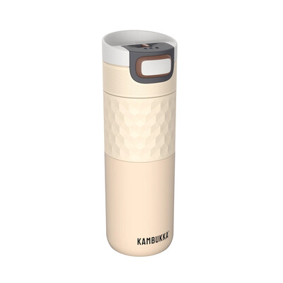 Термочаша ​от неръждаема стомана Kambukka Etna Grip с термокапак 3 в 1 Snapclean®, 500 мл, Barely Beige