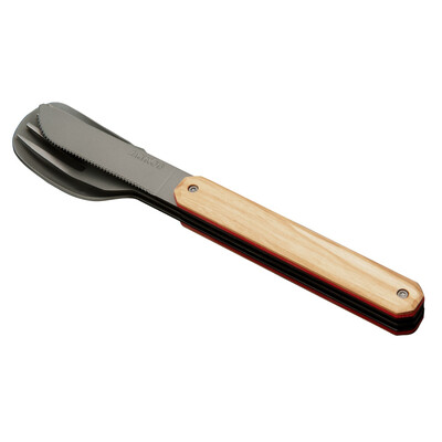 Комплект за хранене Akinod Straight Cutlery 12H34, Titanium, G10, Olive Wood