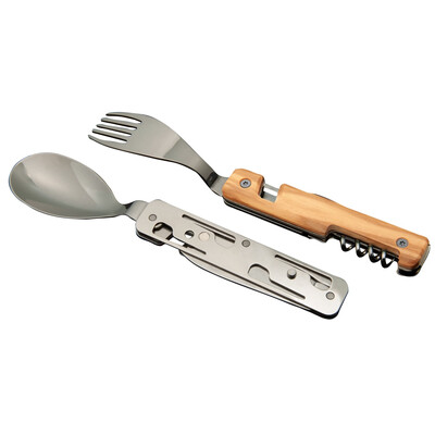 Комплект за хранене Akinod Multifunction Cutlery 13H25, Olive Wood