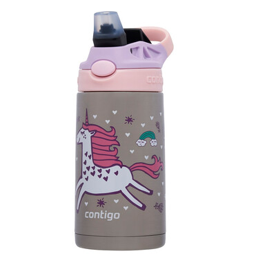 Детска бутилка CONTIGO Easy Clean, неръждаема стомана, 380 мл, Flying Unicorn