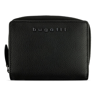 Дамски кожен портфейл Bugatti Bella Ladies Zip Wallet, RFID защита, черен