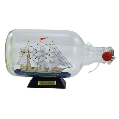 Кораб в стъклена бутилка Gorch Fock, Ø 12 см