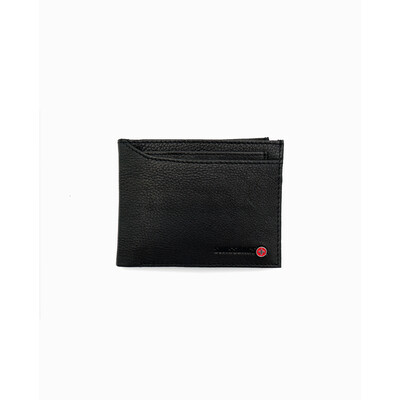 Кожен хоризонтален портфейл Swissbags с вложка, черен