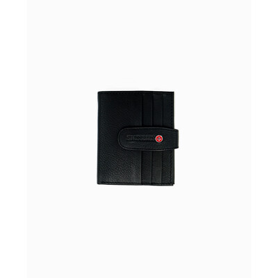 Кожен калъф за кредитни карти Swissbags с магнит, черен