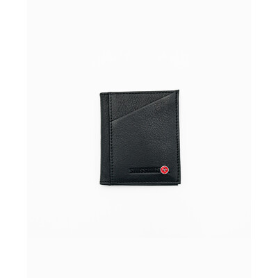 Кожен калъф за кредитни карти Swissbags, с джоб, черен