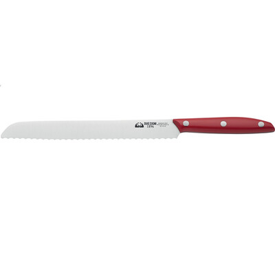 Кухненски нож Due Cigni 1896 Bread Knife, за хляб, 210мм, червен