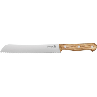 Кухненски нож Due Cigni TUSCANY, за хляб, 200мм, маслиново дърво