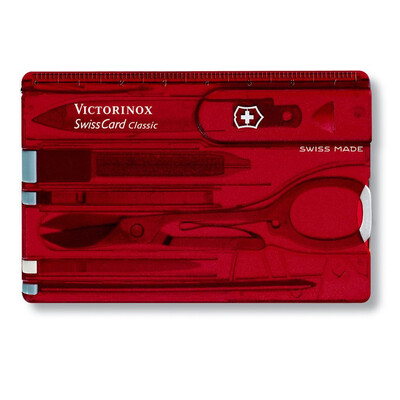 Швейцарски джобен нож-карта Victorinox SwissCard Ruby, блистер