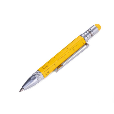Многофункционална метална химикалка TROIKA LILIPUT TOOL PEN, жълта