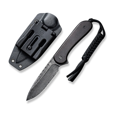 Туристически нож CIVIVI Fixed Blade Elementum Damascus Black Ebony