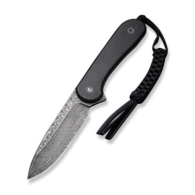 Туристически нож CIVIVI Fixed Blade Elementum Damascus Black Ebony