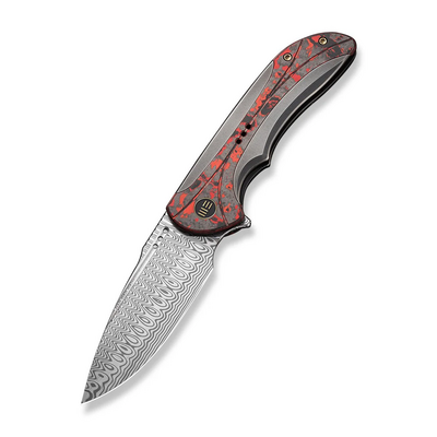 Джобен нож WEKNIFE Equivik Titanium Grey & Lava Flow Carbon Damascus