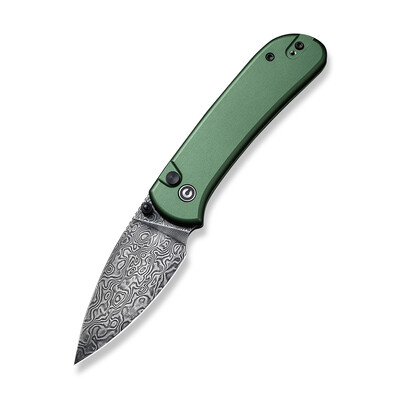 Джобен нож CIVIVI Qubit Damascus Aluminum Green