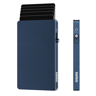 Картодържател Valenta Aluminium MagSafe Titanium Blue
