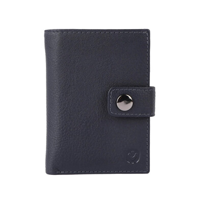 Кожен калъф за карти Valenta MagSafe Luxe Navy