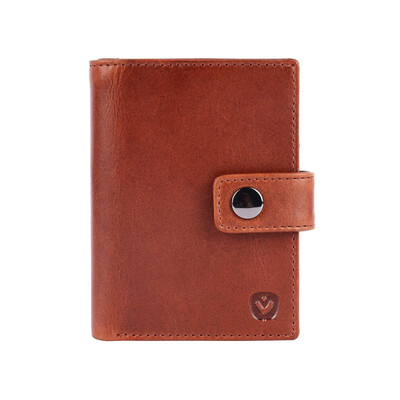 Кожен калъф за карти Valenta MagSafe Cognac