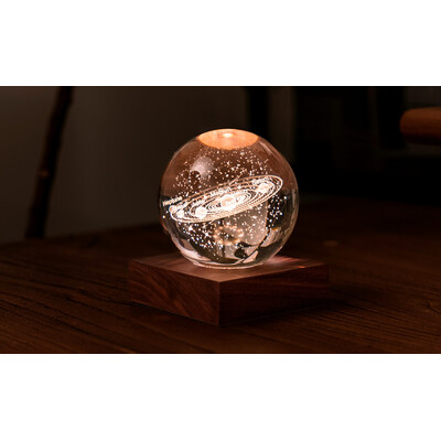 Нощна лампа Ginko Amber Crystal Light Solar System