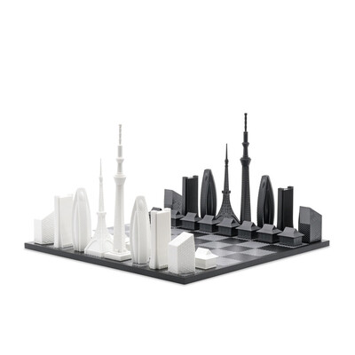 Шах Skyline Chess -  Tokyo Edition, дървено игрално поле
