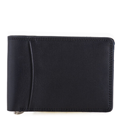Кожен портфейл с щипка за пари Mywalit Black Blue