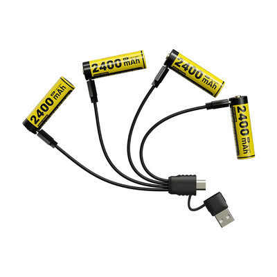 Комплект Li-ion AA батерии с USB-C порт Nitecore NH2400