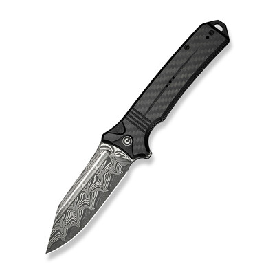 Джобен нож CIVIVI Neurohaptic Carbon Fiber Overlay/ Black G10 Handle / Damascus