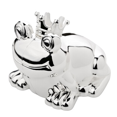 Касичка Bambino Frog with Crown, посребрена