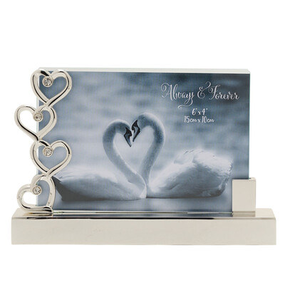 Посребрена фоторамка 15 x 10 см, Hearts