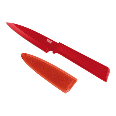 Нож Kuhn Rikon COLORI+ Paring Knife, гладко острие, червен